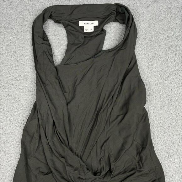 Helmut Lang Draped Halter Midi Dress Size P Made in USA Asymmetrical Minimalist - Picture 3 of 11